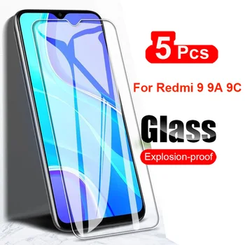 5vnt Grūdintas Stiklas Xiaomi Redmi 9 9A 9C Screen Protector Filmas Xiaomi Redmi 9A Redmi 9C 9 atsparus smūgiams Stiklo Apsaugas, Aišku