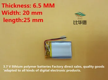 652025 260mah ličio-jonų polimerų baterija kokybės prekių kokybės CE, ROHS, FCC sertifikavimo institucija