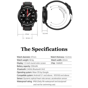 696 DT78 1.3 colių Visiškai Apvalios Visiškai Jutiklinis Ekranas Smart Watch Band Pedometer Smartwatch Vyrų, Moterų Širdies ritmo Monitorius 
