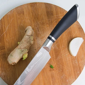 8-colių profesinės Japonijos šefo peilis nerūdijančio plieno virtuvės peilis Damaske grūdų, mėsos kepimo cleaver jautienos peilis su dangteliu