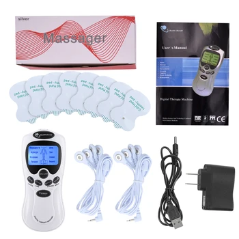 8 Režimai DEŠIMTIS Elektros Terapijos Massager Backlight LCD Ekranas Raumenų Stimuliacija Valymo Įrenginys Dual Channel Skausmo