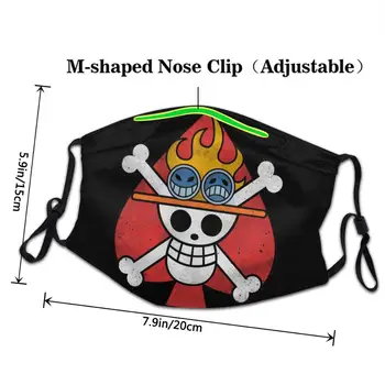 Ace Jolly Roger Vienas Gabalas Piratų Karalius nagų kaukė su projekto juokinga skalbti kaukė, veido kaukė daugkartinio naudojimo 