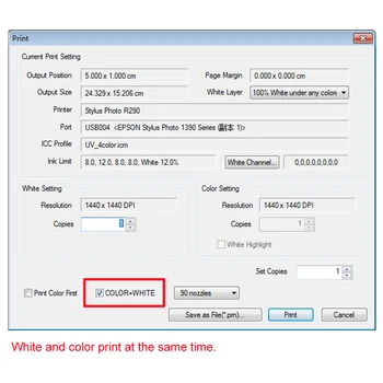 AcroRip9.03 balto rašalo spalvos rašalo vienu metu spausdinimo programine įranga, A3, A4 UV spausdintuvas naudoja DTG DTF T-shirt Spausdinimo mašina
