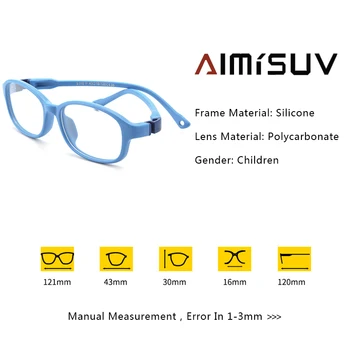 AIMISUV 2020 Aikštėje Mados Unisex TR90 Lankstus Ultralight Akinius Rėmo Vaikams, Optinės Aišku, Silikono Akiniai Berniukas Mergaičių UV400