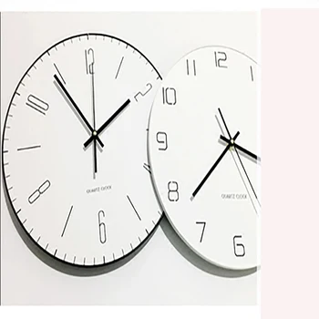 Amerikos Silent Miegamojo Sienos Laikrodį, Modernaus Dizaino Kūrybos Balta Virtuvės Sieninis Laikrodis Trumpas Kambarį Digital Wall Žiūrėti C6T043