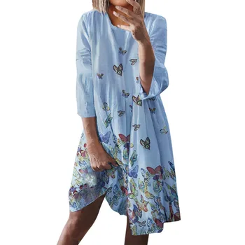 AMSGEND moteriški Drabužiai Appliques moteris suknelė Atostogų Stiliaus Feminino Atsitiktinis Plius Dydis moteris suknelė 2020 m. pavasario vasaros suknelė