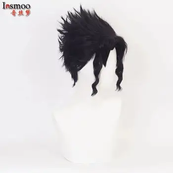 Anime JoJo ' s Bizarre Adventure Kujo Jotaro Trumpas Juodas Perukas Karščiui Atsparių Sintetinių Plaukų Cosplay Perukai + Perukas Bžūp