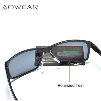 AOWEAR Prabanga Poliarizuoti Akiniai nuo saulės Vyrams, Prekės ženklo Dizaineris Aliuminio Aikštėje Retro Saulės Akiniai Vyrų UV400 Apsauginio Oculos Gafas