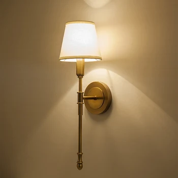 Aukštos kokybės aukso sienos žibintai šiuolaikinės sconce AC110V 220v baltas umbra miegamojo lempa