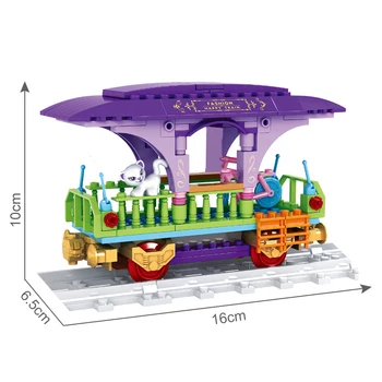 AUSINI Geležinkelio Traukinio Blokai Žaislai Modelis Geležinkelio Dviračių Statybos Miesto Traukinių Žaislas Vaikams, Plytos Mergaičių Duomenys