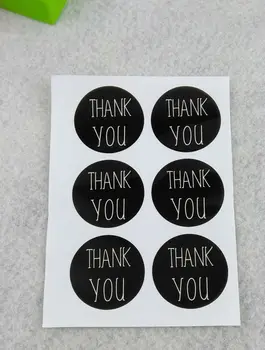Ačiū etiketės Ačiū Jums patinka lipnios etiketės juodas popierius, lipdukas etiketės, Skersmuo 3CM, 