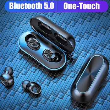 B5 Stilingas Touch Kontrolės TWS Bluetooth 5.0 Mini Vandeniui Sporto Ausinių Ausines HiFi Stereo laisvų Rankų įranga su Įkrovimo Dėžutę