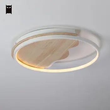 Baltas Apvalus Plonas Medienos Geležies Mėnulio Šviesa Rungtynių Šiaurės šalių Šiuolaikinės Japonijos Geometrijos LED Plafon Lempos Dizaineris Fojė Miegamasis