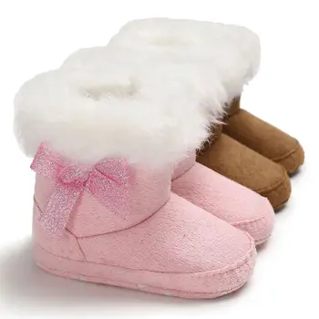 Bamblys Baby Girl Batai Žiemą Šiltą Lovelę Batų Šiltas Cotton Slip-on Minkštas Mocassin Batai Kūdikių Mergaičių 0-18M