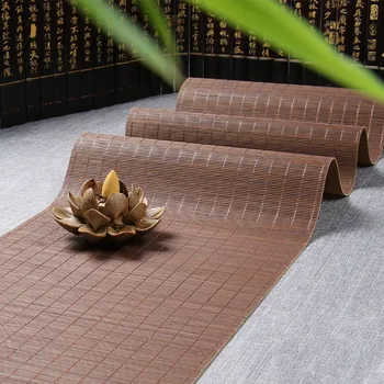Bambuko placemats lentelė kilimėlis derliaus arbatos puodelio kilimėlis Arbatos ceremonija, Arbatos Aksesuarai Izoliacija pagalvėlės Visų natūralių rankų