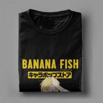 Bananų Žuvų vyriški Marškinėliai Anime, Manga Eiji Humoro Pagrindinio Tees Vyrų Marškinėlius, O Kaklo T-Shirt Medvilnės Grafinis Atspausdintas Drabužiai