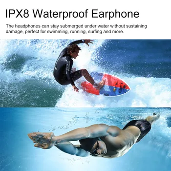 Belaidžio IPX8 Vandeniui Sporto Ausinės, 8GB MP3 Muzikos Grotuvas, 
