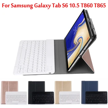 Bluetooth keyboard case For Samsung Galaxy Tab S6 10.5 T860 T865 SM-T860 SM-T865 belaidę klaviatūrą, planšetinio kompiuterio dangtelis