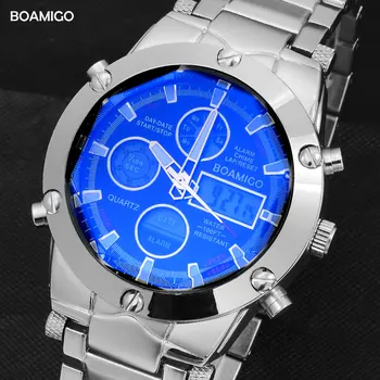 BOAMIGO Top Brand Vyrų Sporto Laikrodžiai Vyro Karinės Žiūrėti Lydinio LED Skaitmeniniai Laikrodžiai Vyrų Vandeniui Laikrodžius Reloj Hombre