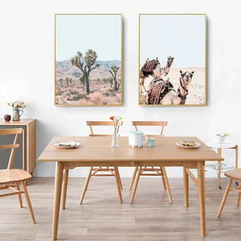 Bohemiškas stilius Drobės Plakatas ir dykumą kupranugaris sienos meno spausdinimo Kalifornija, Arizona turizmo dykumos meno tapybos apdailos painti