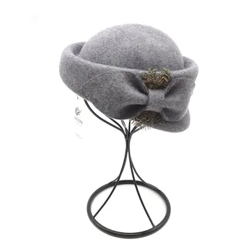 Britų stiliaus Kietas retro Hypotenuse dailininko bžūp rudenį, žiemą, moterų vilnos beretė palydovė bžūp vestuvių Bažnyčioje Oficialų skrybėlę