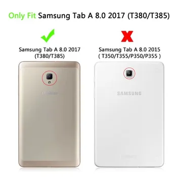 Case For Samsung Galaxy Tab 8.0 SM-T380 T385 2017 8.0 colių Padengti Funda Mados Tablet PU Odos T380 T385 Stovėti Shell