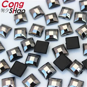 Cong Shao 300PCS 8mm Kvadrato formos spalvinga Akrilo kalnų krištolas aplikacijos akmenys ir kristalai, Brangakmeniai Flatback, 