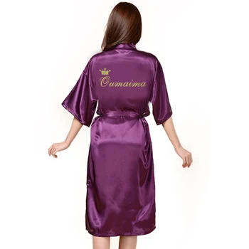 Custom Ilgas Chalatas, Vestuvių Asmenybės skraiste už Bridedal Šalies Emuliacija Šilko Minkštas Namų Chalatas Moterims Kimono Rūbeliai