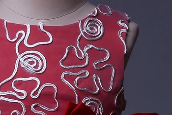 Cutestyles Blizgančių Gėlių mergaičių Suknelės, Raudonos Šalies Mergina Suknelė Su kaspinėliais. Vaikų Drabužių GD81125-163R