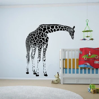 Didelis Animacinių Filmų Žirafa Gyvūninės Siena Lipdukas Baby Vaikų Darželio, Vaikų Kambarys Žirafa Džiunglių Gyvūnų Sienos Lipdukas Miegamasis Vinilo Dekoras