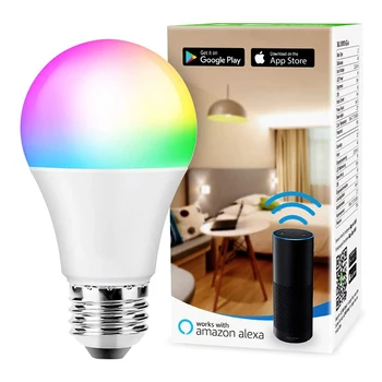 E27 Smart Lemputes Wifi Alexa Lempos RGB LED Šviesos arba 24key Infraraudonųjų spindulių Valdymo Spalvotų Pritemdomi Spalva Keičiasi naktinė lempa Namų