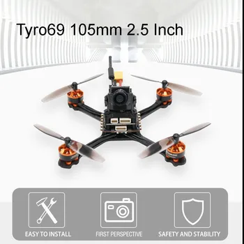 Eachine Tyro69 105mm 2,5 Colio 2-3S FPV Lenktynių Drone RC Quadcopter w/ Caddx Beetel V2 1200TVL Kamera AIO VTX 1104 8600KV Variklis