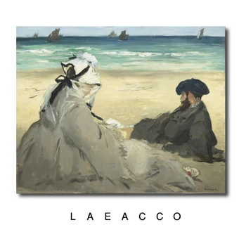 Edouard Manet Paveikslą 《Paplūdimyje》Aliejaus Tapybai Sienos Menas Drobė Plakatus Spausdina Kambario Apdaila, Sienos Nuotraukas Namų Dekoro Cuadro