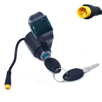 Elektrinis Dviratis Nykščio Droselio Digital Voltmeter Įtampos Ekrane Galia su Rakinimo E-Bike Pirštas, Nykštys Sklendės
