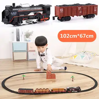 Elektros Žaislas Traukinio Bėgiai Dinaminis Garo Traukinio Modelis Geležinkelio Nustatyti Vežimo Profissional Autorama Automobilių Grandinės Vaikų Žaislas