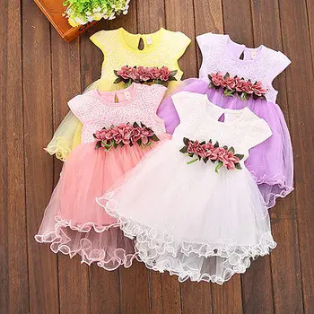 Emmababy Bamblys Kūdikiams, Vaikams, Kūdikių Mergaitės, Vasaros Gėlių Princesė Šalies Rankovių 3D Gėlių Suknelės 0-3Y