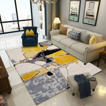 Europos abstrakti tapyba kilimų Geltonos, pilkos spalvos Salonas grindų kilimėlis miegamajame prabangus kilimas vonios kambarys, neslidžia durų kilimėlis užsakymą