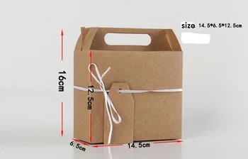 Europos Kraft Popieriaus Dovanų Dėžutė Vestuvių Karamelinis Pyragas Pakavimo Dėžutė Nešiojamų Atveju Didelis Dydis 14.5x6.5x16cm su Kortele ir Juostelės