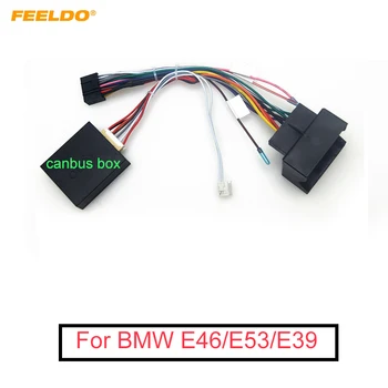 FEELDO Automobilį 16Pin Galios elektros Instaliacijos Kabelis Adapteris Su Canbus BMW E39(01-04)/E53(01-05) Įdiegti Stereo Antrinėje rinkoje