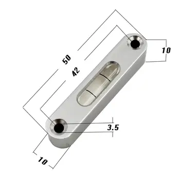 HACCURY Mini baras metalo lygio, Aukšto tikslumo ilgio juostos horizontalios burbulas Dvasia Niveliavimo Liniuotė 50x10x10mm