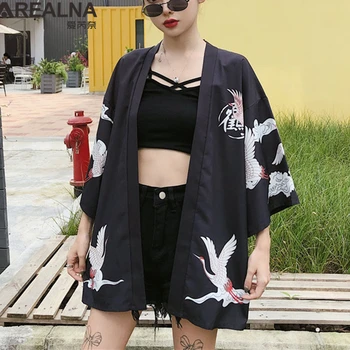 Harajuku Krano Spausdinti Japonų Kimono Homme Moterų Japonija Stiliaus Korėjos Mados Cardigan Cosplay Streetwear Paplūdimio Drabužiai Yukata Vyrai