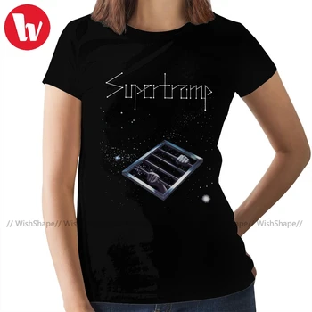 Hard Rock T-Shirt Supertramp Marškinėliai Atsitiktinis O Kaklo Moterų Medvilnės marškinėlius trumpomis Rankovėmis Kawaii Ponios Tee Marškinėliai