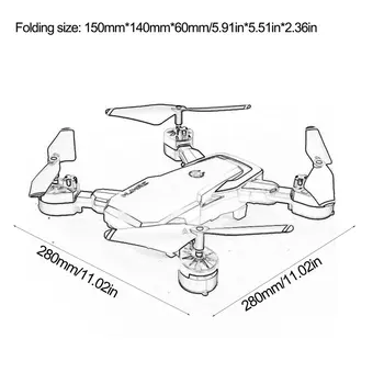 HJ28 Sulankstomas RC Drone 4 Kanalų Wifi, 2MP/5MP FPV Kamera Drone Aukščio Laikyti Gestas Go/Vaizdo RC Quadcopter