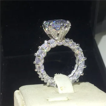 Hollow Vandens Lašas 8ct Lab deimanto žiedas 925 Sterlingas Sidabro Bijou Dalyvavimas Vestuvių Juostoje Žiedai, moterų, vyrų, Jubiliejų, Papuošalai