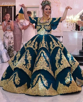 Ilgas Elegantiškas Vakarines Sukneles 2020 Reljefiniai Trumpomis Rankovėmis, Arabų Dubajaus Moterų Aukso Nėrinių Naują Atvykimo Oficialią Šalies Ponios Suknelės