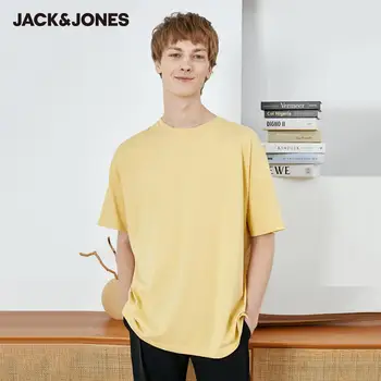 JackJones Vyrų Negabaritinių Stiliaus vientisos Spalvos marškinėliai Loose Fit marškinėlius Siuvinėti marškinėliai Jack Jones Mada 220101584