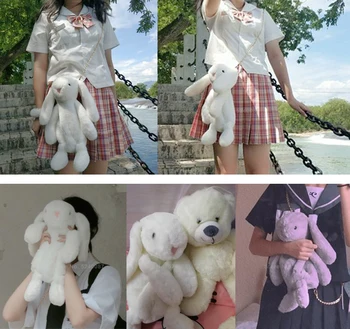 Japonų Anime Cosplay Rankinėje Jk Lolita Cute Bunny Triušiai Lėlės, Pliušiniai Maišelį Korėjos Saldus Mergina Gotikos Stiliaus Studentų Kuprinė Pak.