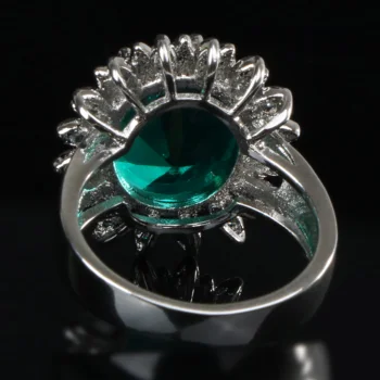 Jellystory elegantiška ovalo formos, smaragdas brangakmenio žiedai moterų 925 sterlingas sidabro bižuterijos už vestuves didmeninės