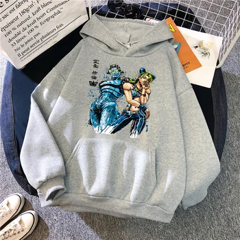 Jolyne Cujoh Vyrai JOJO Hoodies Palaidinukė Vilnos Vyrų/ Moterų Žiemos Japonijos Anime Platinum Streetwear Jojos Keistų Nuotykių Hoody