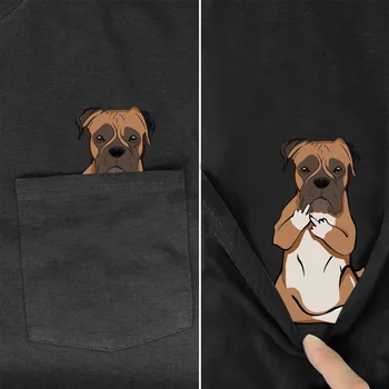 Juokingi Marškinėliai Mados vasaros šunų/kačių spausdinti kišenėje t-marškinėliai vyrams, moterims marškinėliai Hip-hop viršūnes juokinga medvilnės tees lašas laivybos